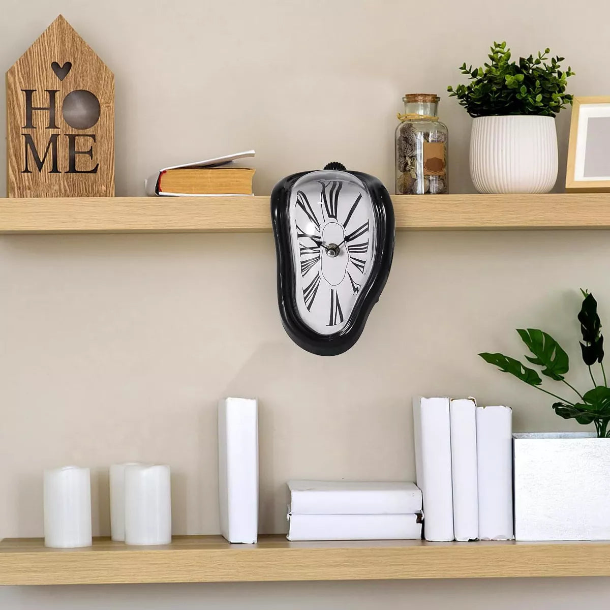 Maison Products Melting Clock, Salvador Dali Watch Melted Clock for Decorative Home Office Shelf Desk Table Funny Creative Gift