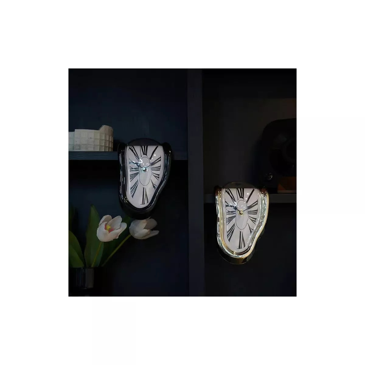Maison Products Melting Clock, Salvador Dali Watch Melted Clock for Decorative Home Office Shelf Desk Table Funny Creative Gift